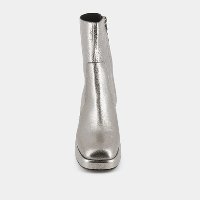 Bottines &agrave; plateformes en cuir craquel&eacute; argent | BRIGAND | Jonak