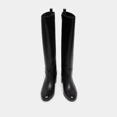 Bottes hautes &agrave; talons en cuir noir | ARMINA | Jonak