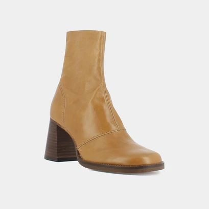 Bottines &agrave; talons en cuir vieilli ocre | BORTOLO | Jonak