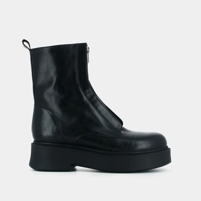 Bottines à plateformes et fermetures éclair noir