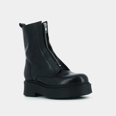 Bottines à plateformes et fermetures éclair noir