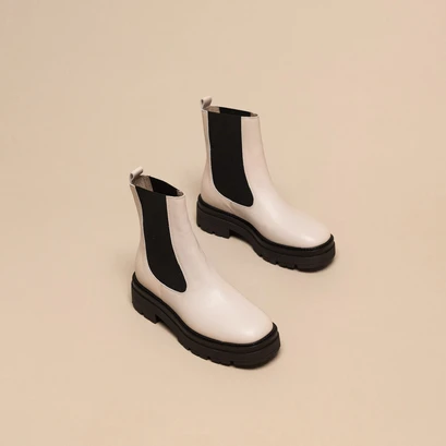 Bottines à plateformes ecru