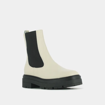 Bottines à plateformes ecru