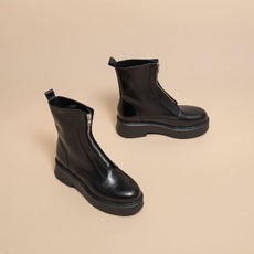 Bottines &agrave; plateformes et fermetures &eacute;clair noir