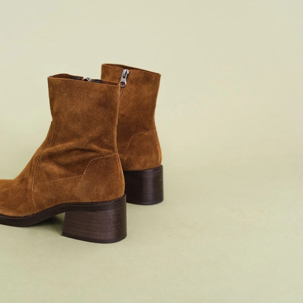 Bottines &agrave; talon en croute cognac | BORABORA | Jonak
