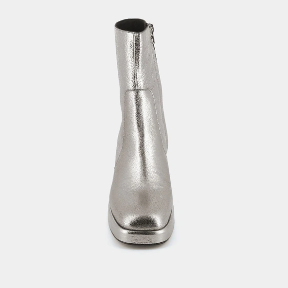 Bottines &agrave; plateformes en cuir craquel&eacute; argent | BRIGAND | Jonak