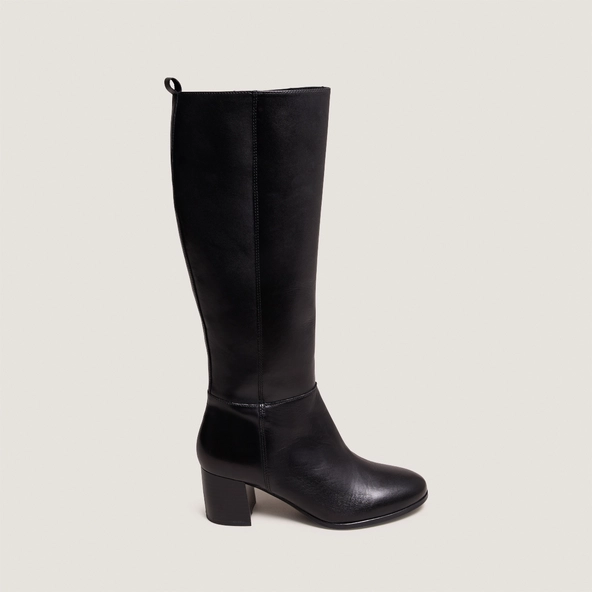 Bottes hautes &agrave; talons en cuir noir | ARMINA | Jonak