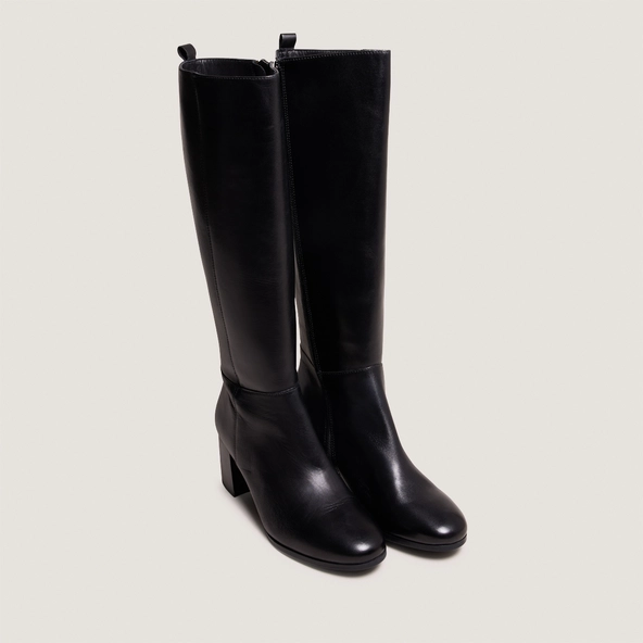 Bottes hautes &agrave; talons en cuir noir | ARMINA | Jonak