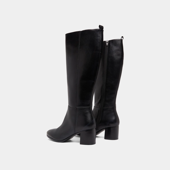 Bottes hautes &agrave; talons en cuir noir | ARMINA | Jonak