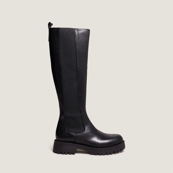 Bottes à plateformes en cuir noir | REBEL | Jonak