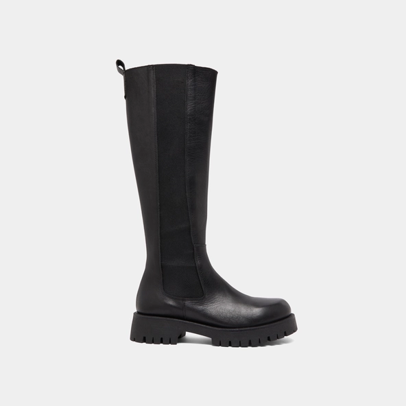 Bottes à plateformes en cuir noir | REBEL | Jonak