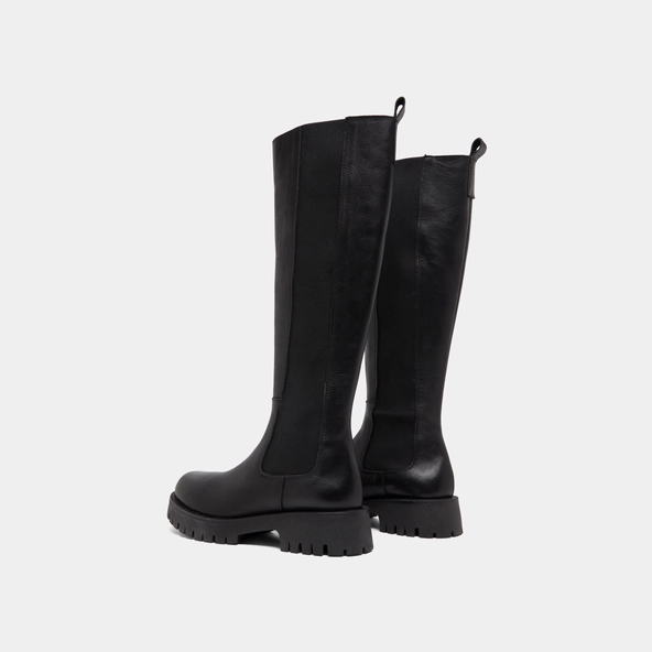 Bottes à plateformes en cuir noir | REBEL | Jonak