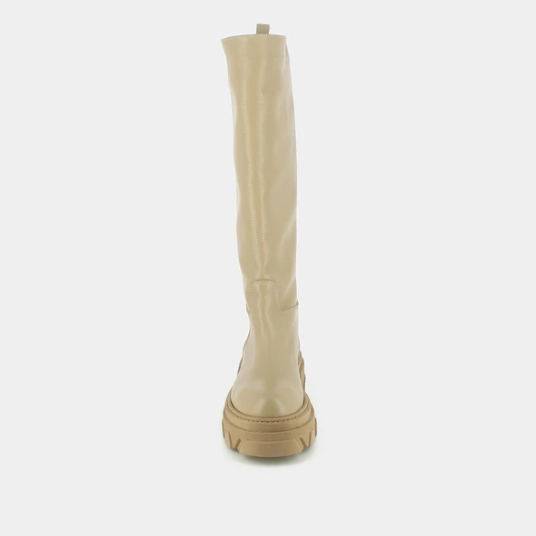 Bottes à semelles crantées en cuir grainé beige | ROCKET | Jonak
