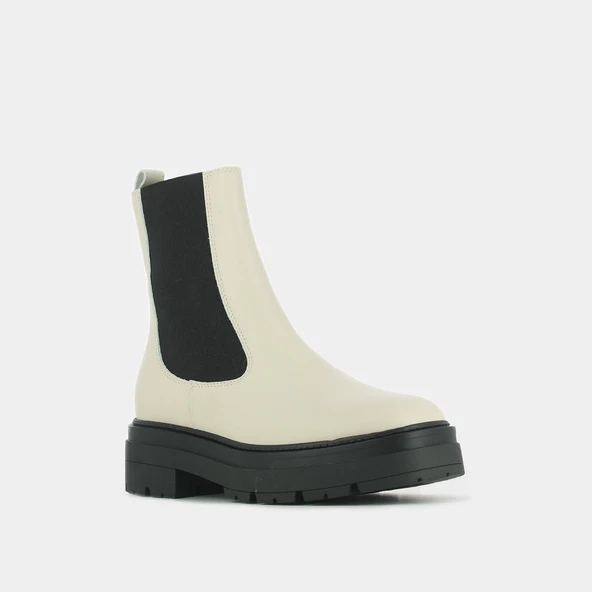 Bottines à plateformes en cuir écru | PICUS | Jonak