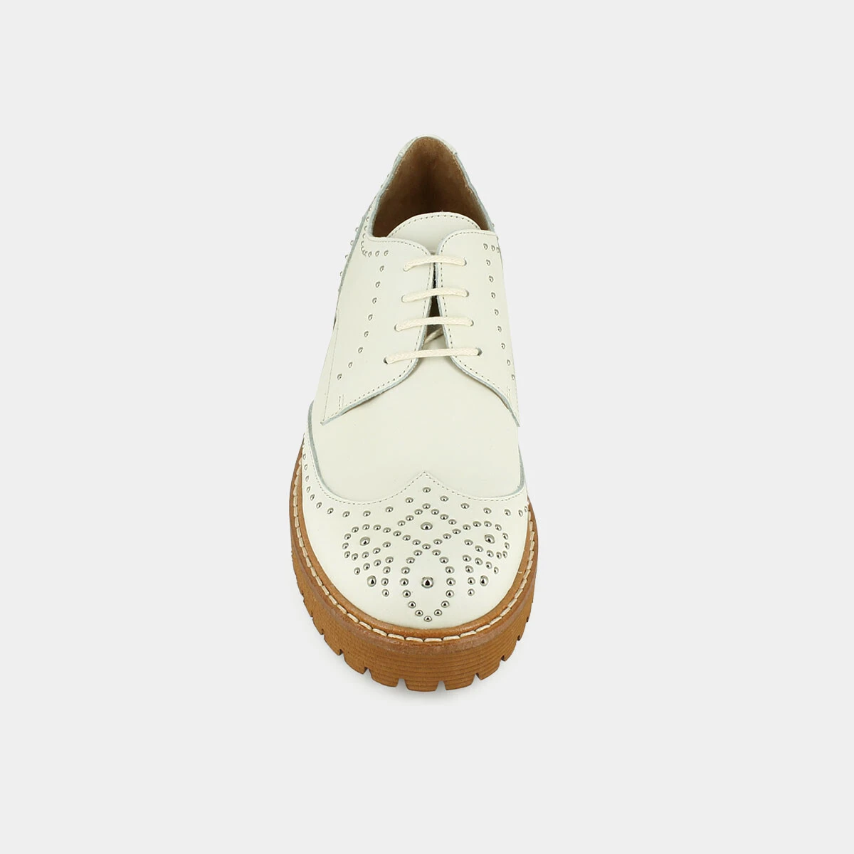Derbies à clous en cuir blanc | ABIBO | Jonak