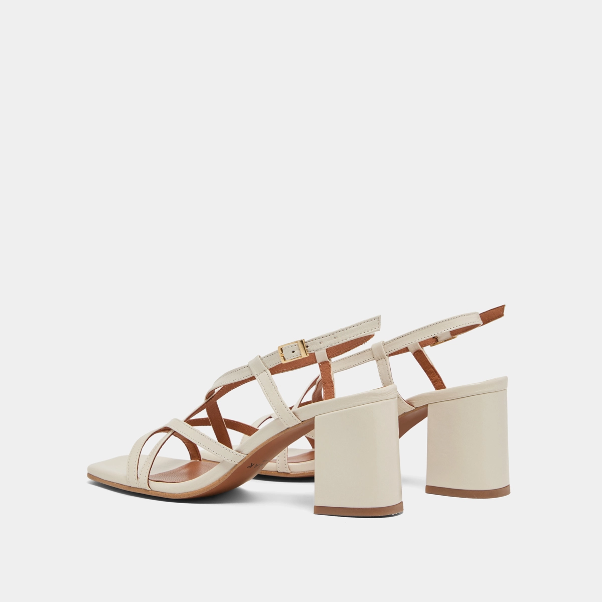 Sandales à talons et brides en cuir vieilli écru | VERLAINE | Jonak