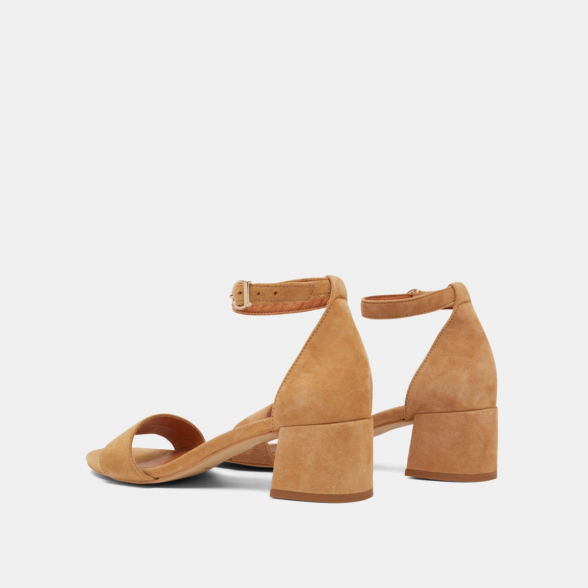 Sandales à talons carrés en velours camel | VERDI | Jonak