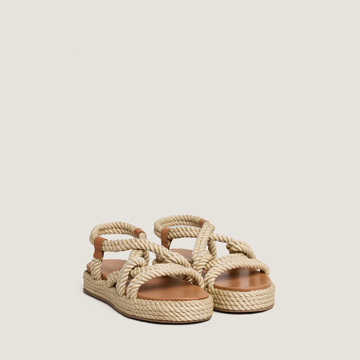 Sandales à brides entrecroisées en corde beige | WAEL | Jonak