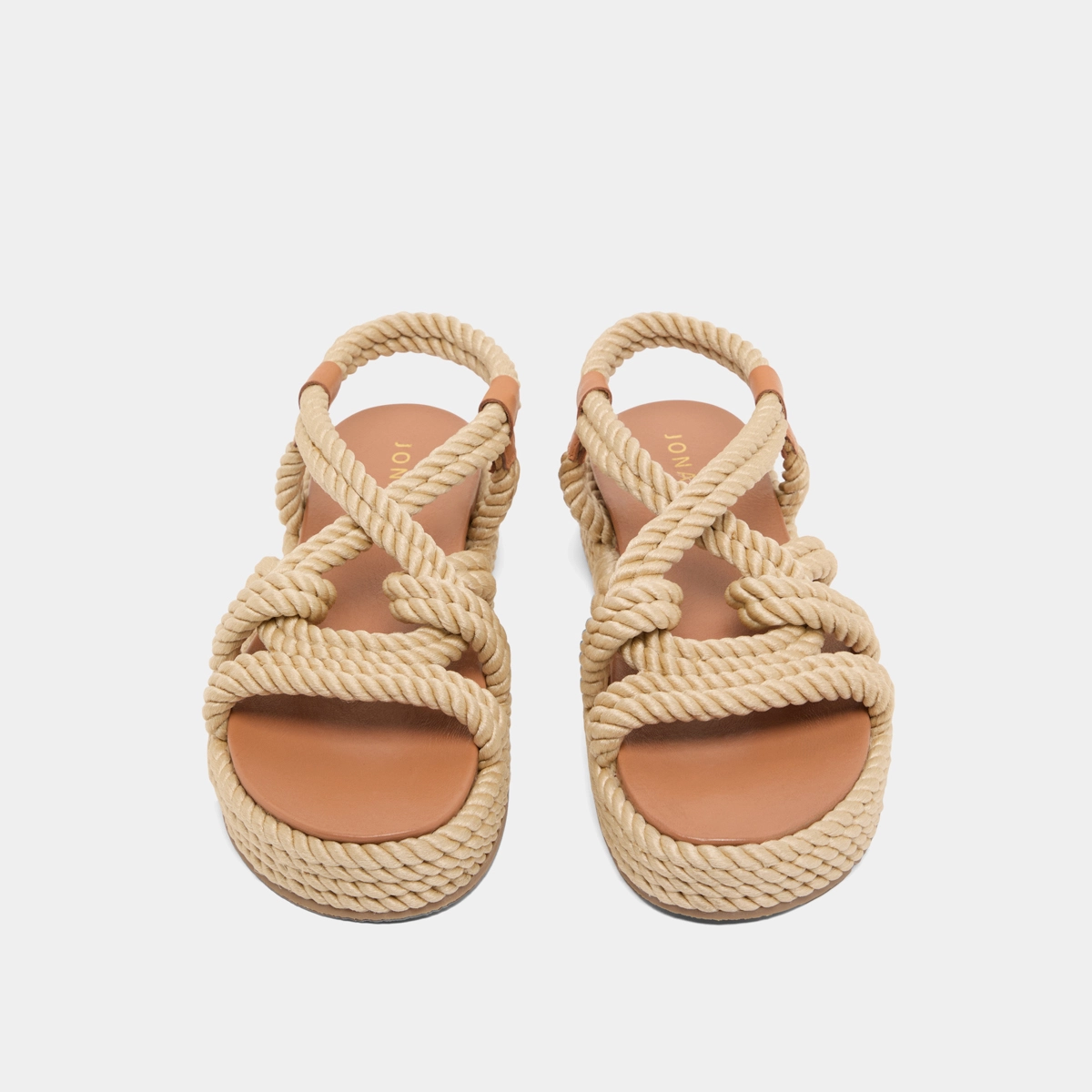 Sandales à brides entrecroisées en corde beige | WAEL | Jonak