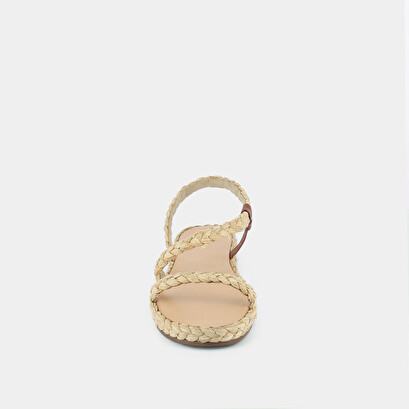 Sandales à brides asymétriques en raphia beige | WINNER | Jonak