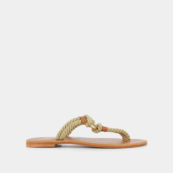 Sandales fa&ccedil;on tongs et anneaux en corde beige | WILD | Jonak