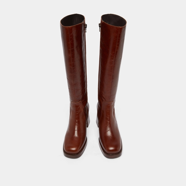 Bottes à plateformes en cuir vieilli marron | BETINA | Jonak