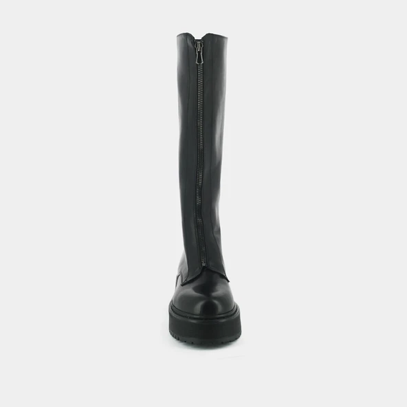 Bottines à plateformes et fermetures frontales en cuir noir | RALPH | Jonak
