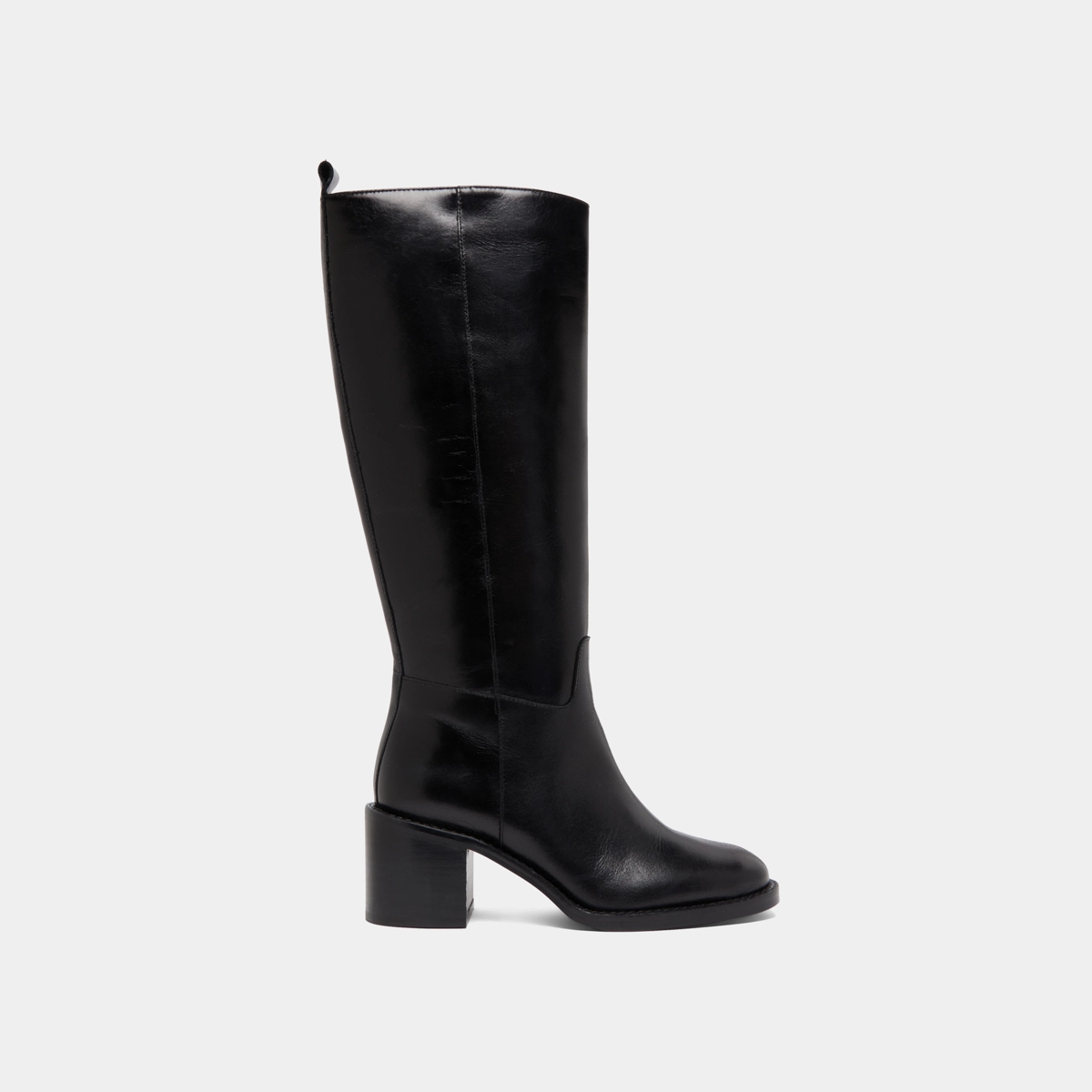 Bottes hautes &agrave; talons en cuir noir | BONNIE | Jonak