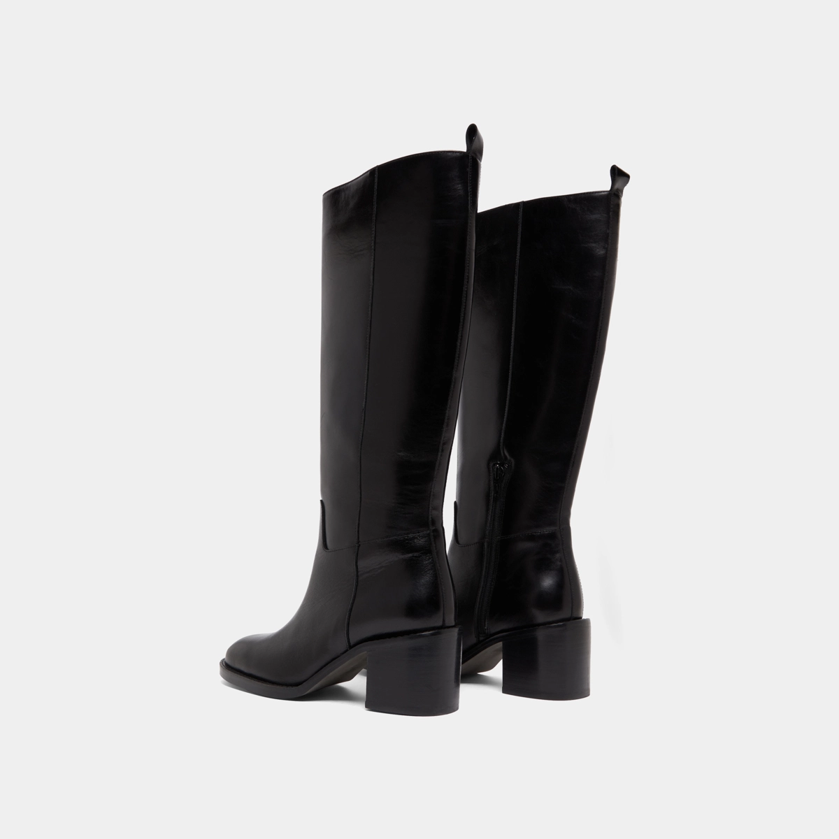 Bottes hautes &agrave; talons en cuir noir | BONNIE | Jonak