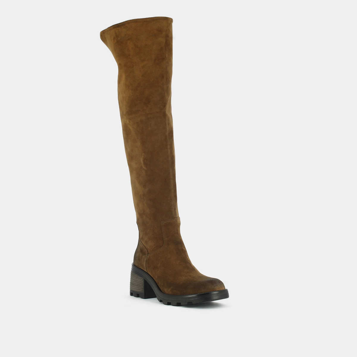 Bottes à talons et semelles crantées en croute cognac | ROMA | Jonak