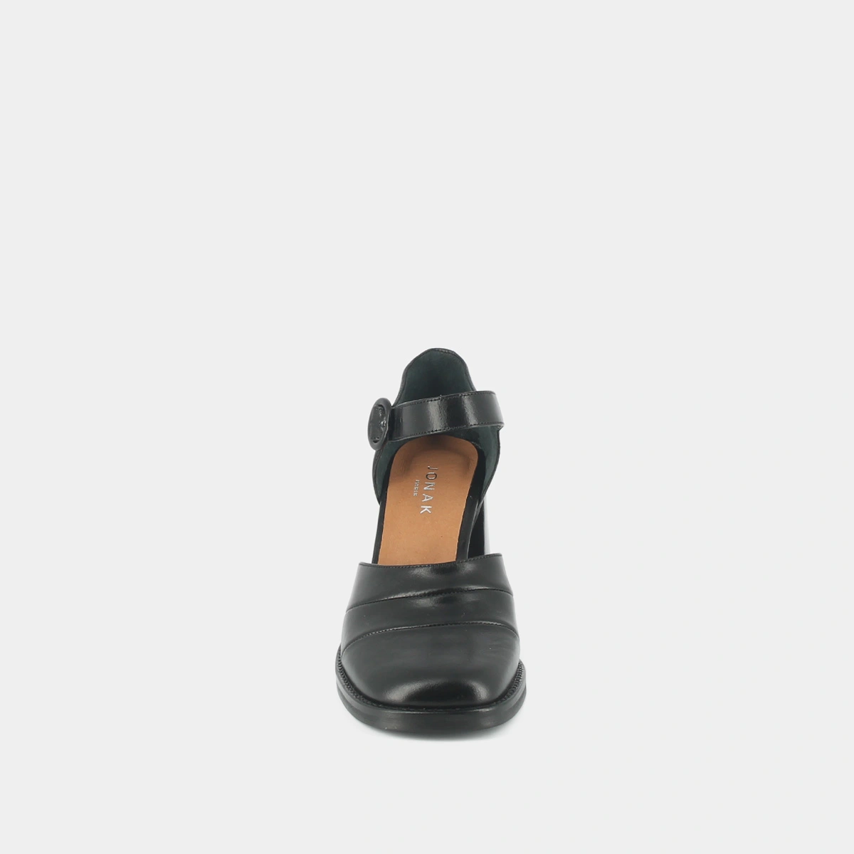 Sandales &agrave; talons et brides en cuir noir | DESTINEE | Jonak