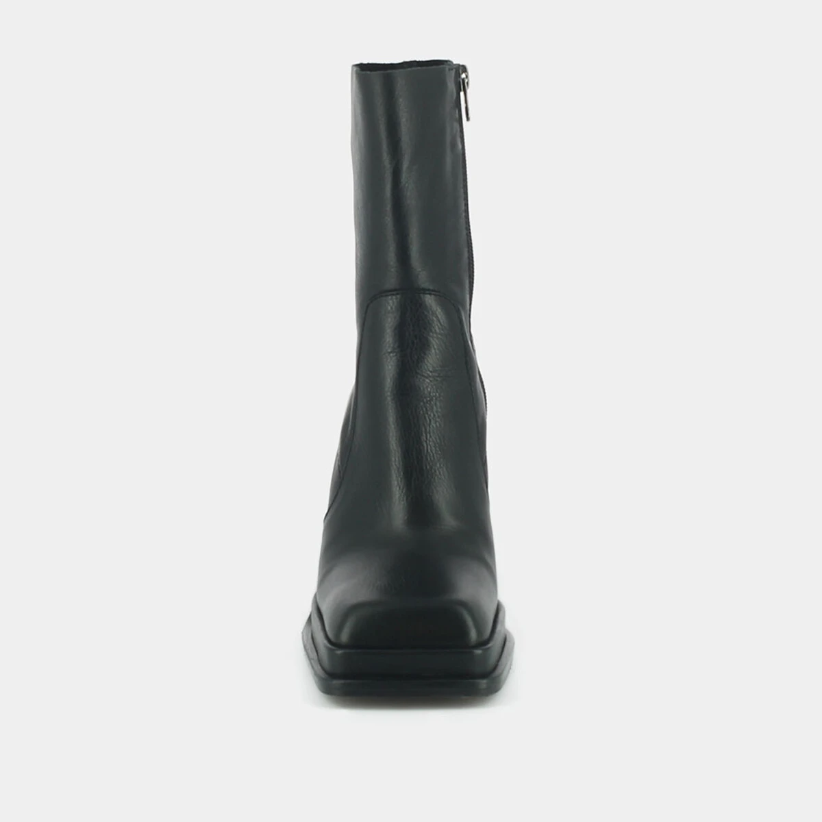 Bottines &agrave; plateformes et bouts carr&eacute;s en cuir noir | BANANA | Jonak