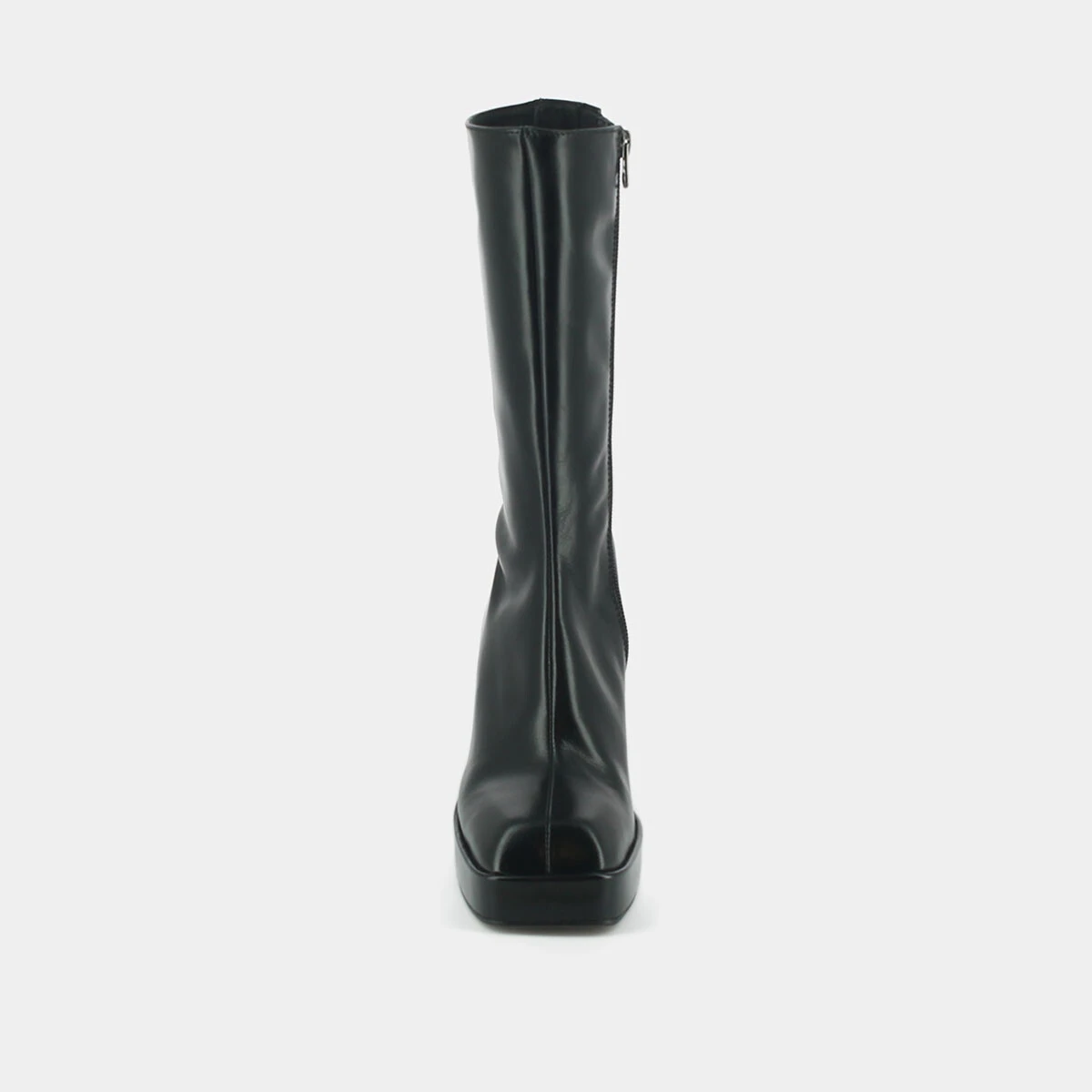 Bottes à plateformes et bouts carrés en cuir noir | BOULIER | Jonak