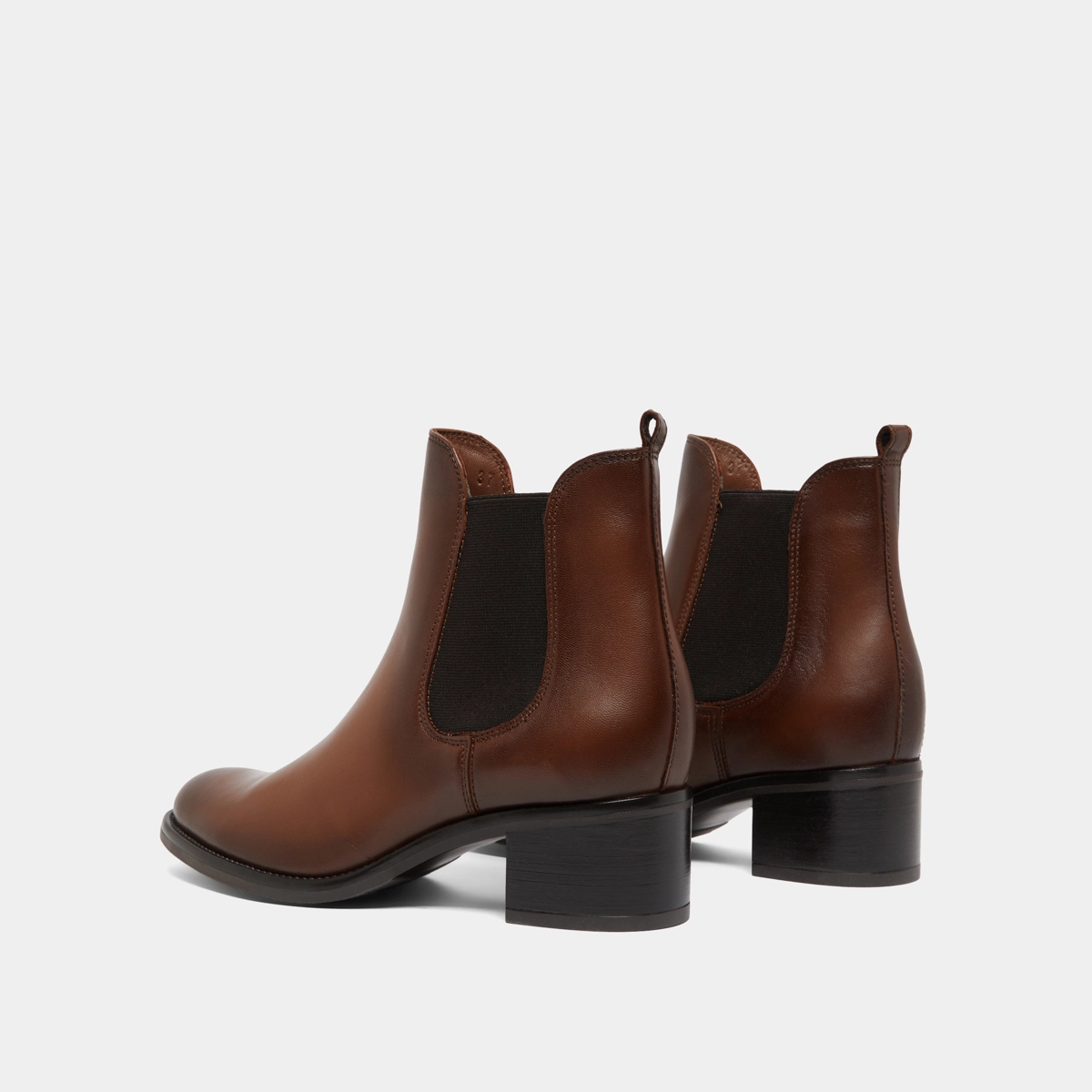 Bottines &agrave; talons en cuir patin&eacute; cognac | CALCUTTO | Jonak