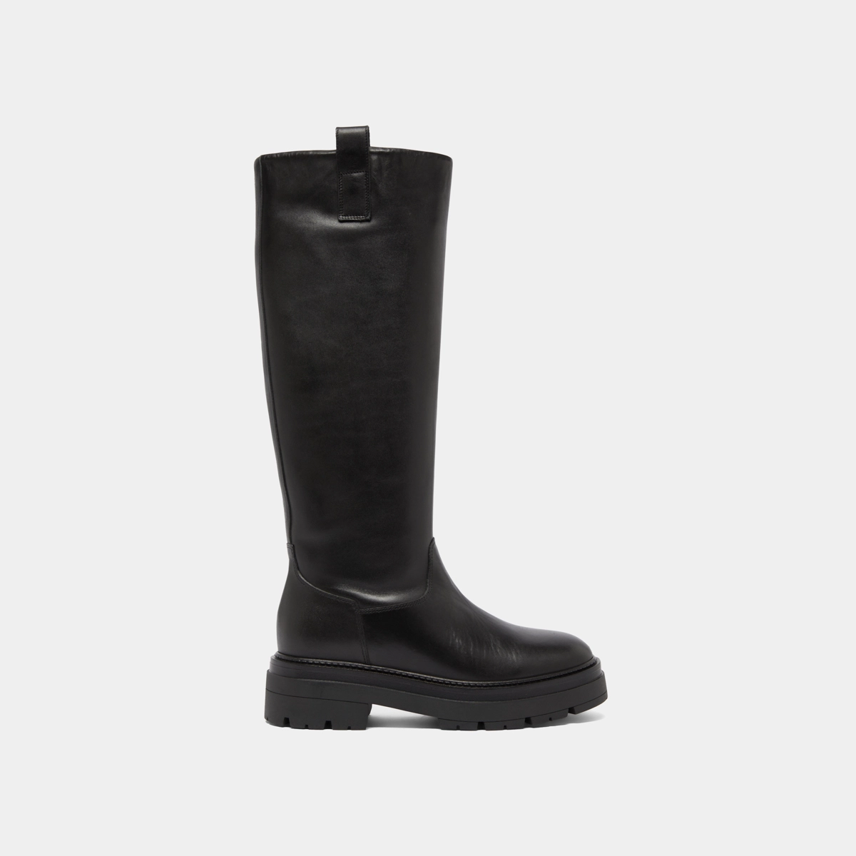 Bottes à semelles crantées et bouts carr... en cuir noir | PICUSSIA | Jonak