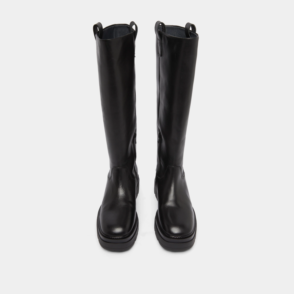 Bottes à semelles crantées et bouts carr... en cuir noir | PICUSSIA | Jonak