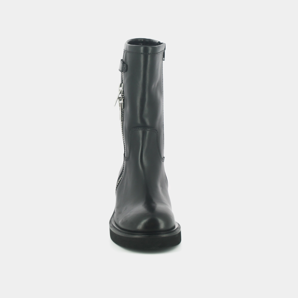 Boots à talons et doubles fermetures éclair en cuir noir | DIANETTE | Jonak