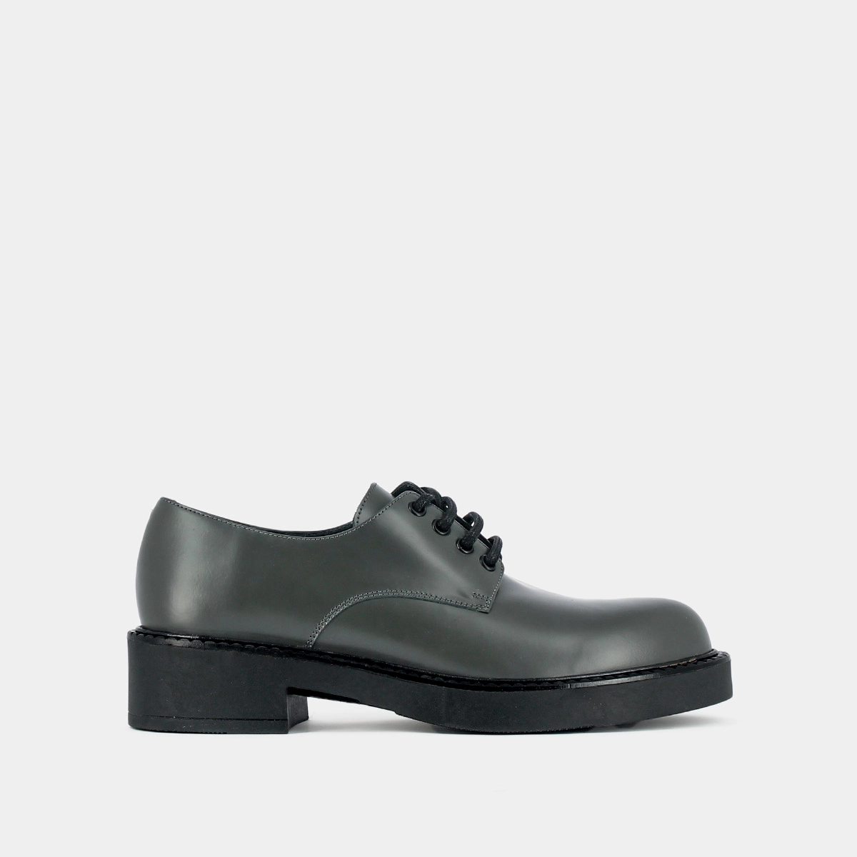 Derbies à lacets et semelles épaisses en cuir glacé anthracite | DIDON | Jonak