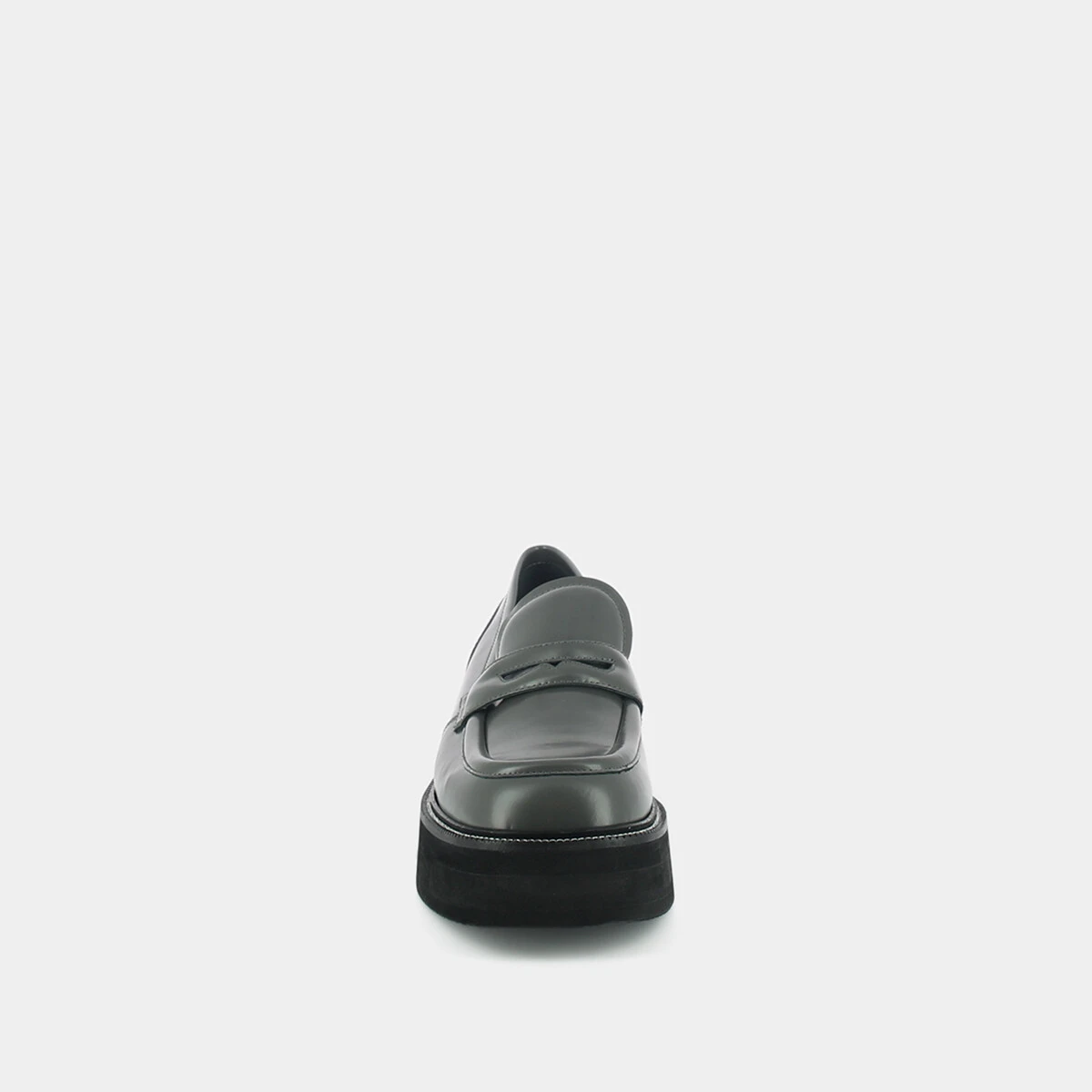 Mocassins &agrave; plateformes en cuir glac&eacute; gris | DAFFY | Jonak