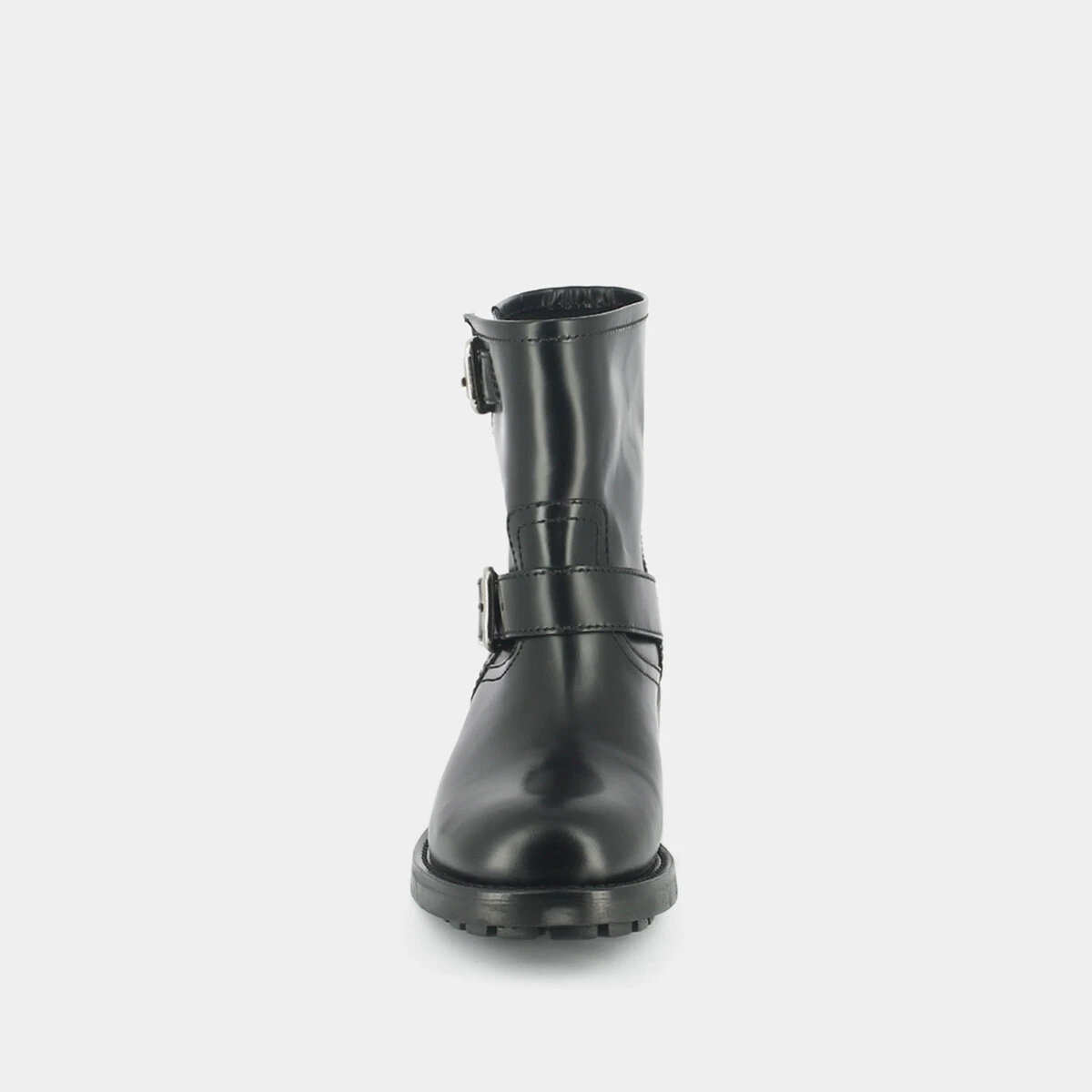Boots à talons, semelles crantées et détails boucles argentées cuir glacé noir | DIVIUS | Jonak