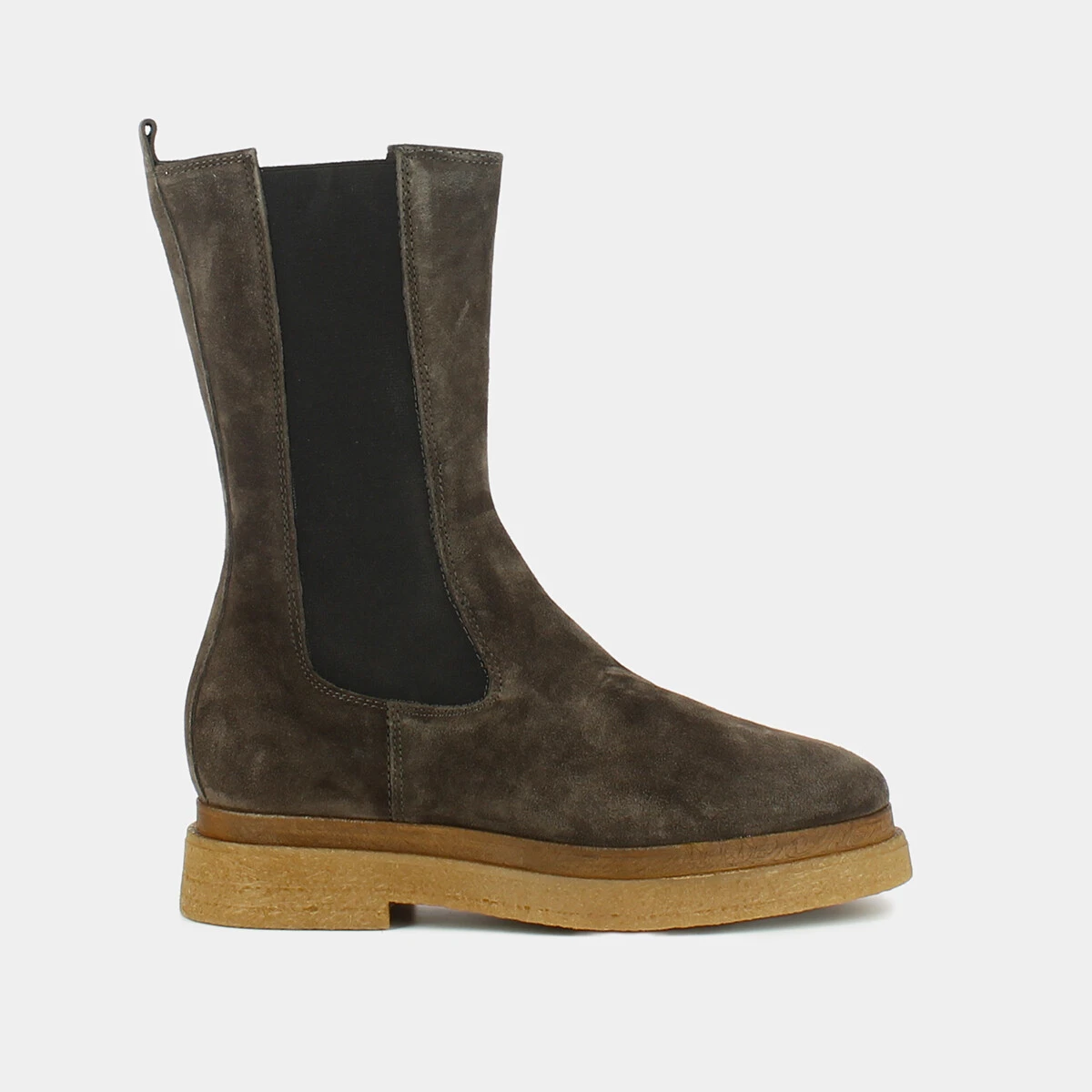 Bottines à semelles épaisses et élastiques en croute marron | CAIRE | Jonak