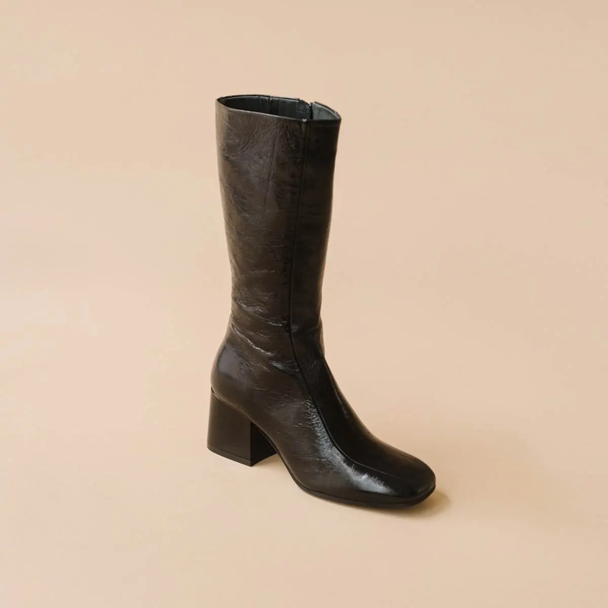 Bottes à talons en cuir vieilli noir | DARLONE | Jonak