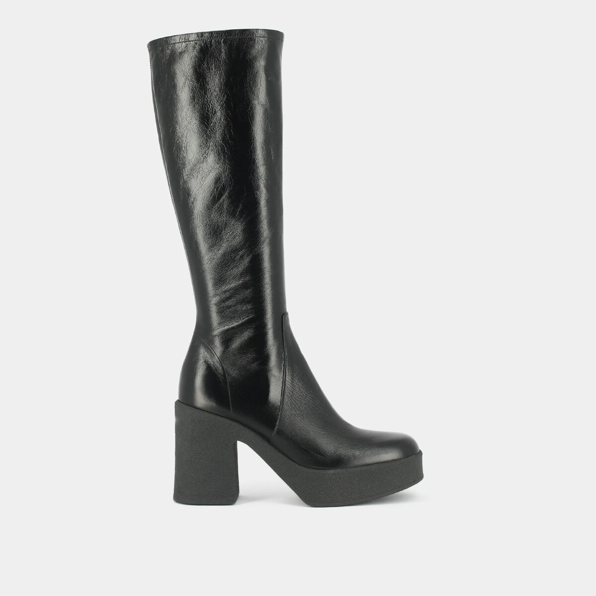 Bottes à plateformes en cuir vieilli noir | DRICIA | Jonak