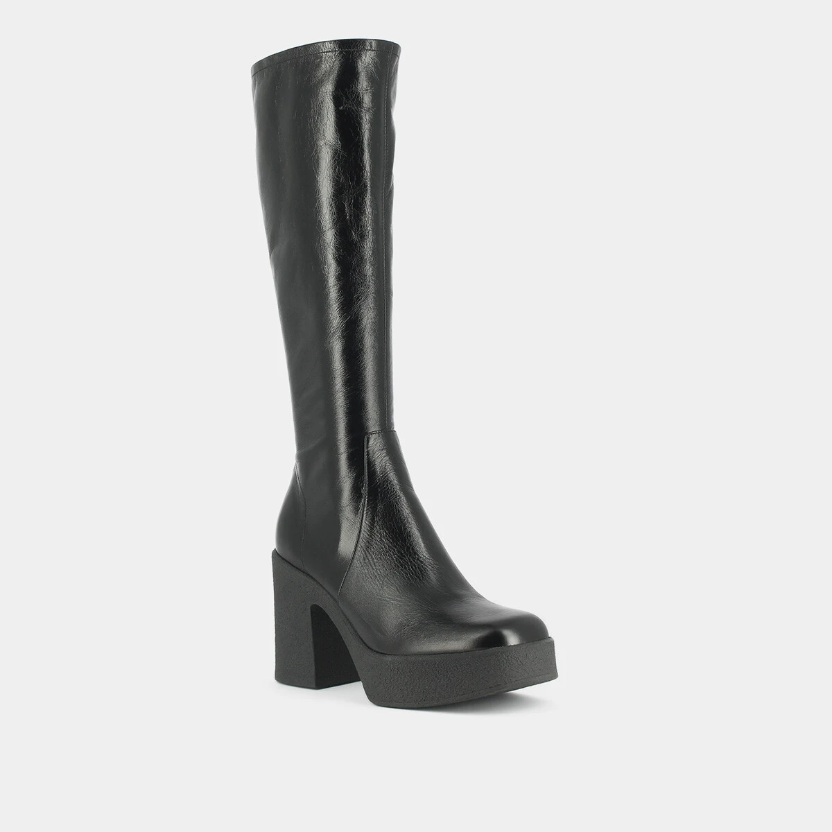 Bottes à plateformes en cuir vieilli noir | DRICIA | Jonak