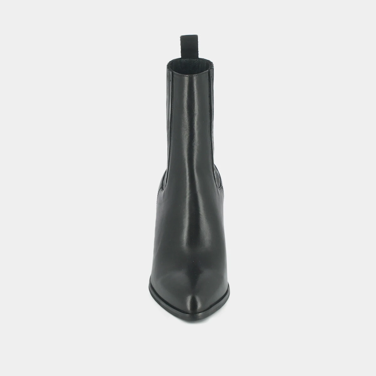 Bottines à talons et à fronces en cuir noir | DOLORES | Jonak