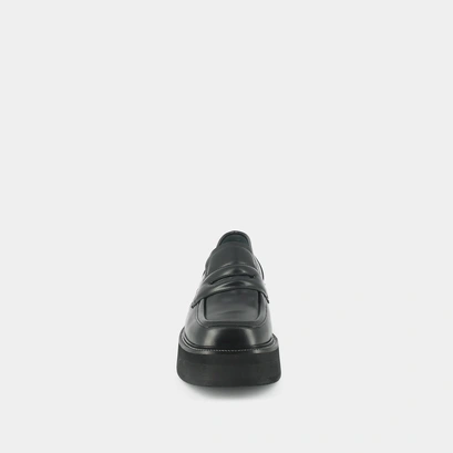 Mocassins &agrave; plateformes en cuir glac&eacute; noir | DAFFY | Jonak