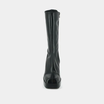 Bottes à plateformes et bouts carrés noir