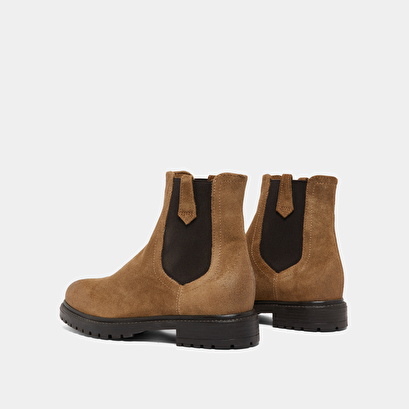 Bottines à semelles crantées et élastiqu... en croute taupe | CANDIDE | Jonak