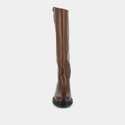 Bottes à boucles argentées cognac
