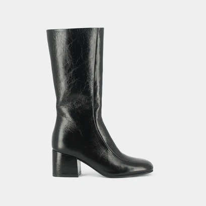 Bottes &agrave; talons en cuir vieilli noir | DARLONE | Jonak
